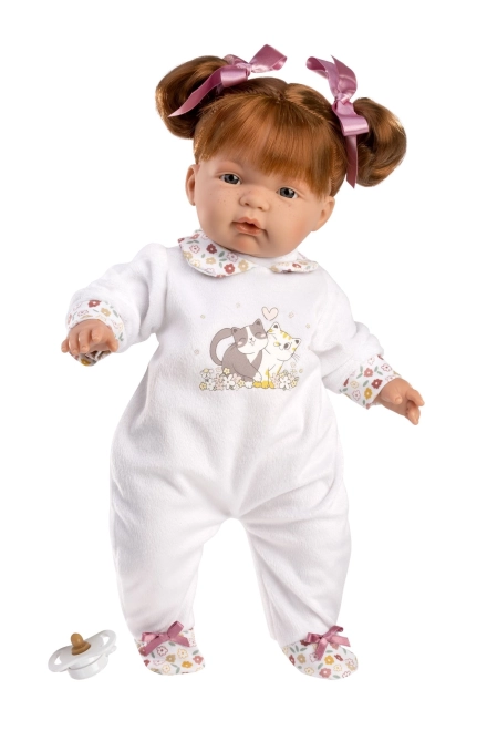 Llorens 13854 JOELLE - realistische pop met zacht stoffen lichaam - 38 cm