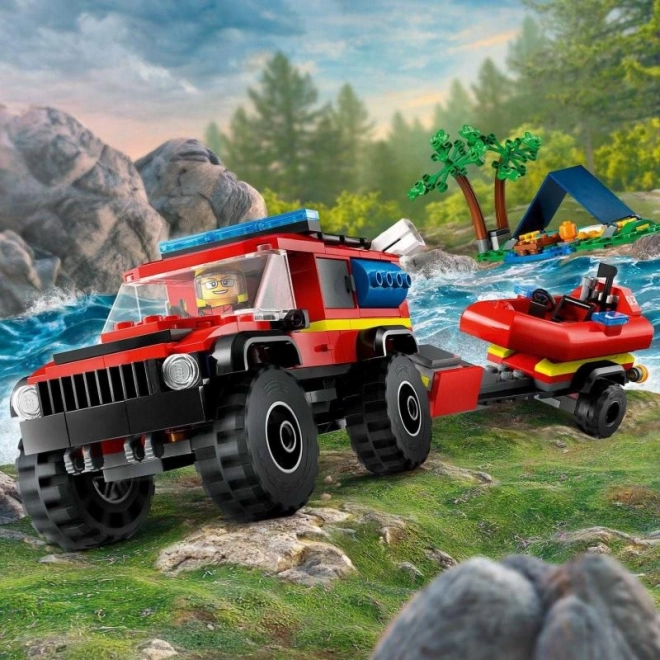 LEGO® City 60412 Brandweerwagen 4x4 en reddingsboot