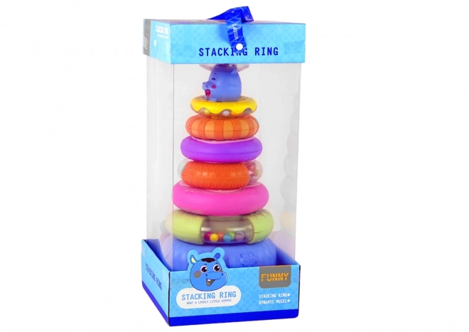 Educatieve piramide met gekleurde ringen / donuts