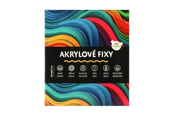 Fixy acryl metallic 12st ook voor keramiek, glas, stenen, punt 4mm in blisterverpakking 18,5x12cm