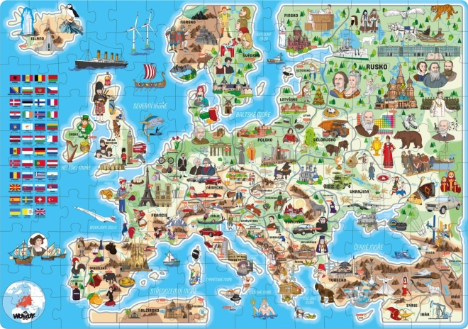 Puzzel kaart van Europa 160 stukjes