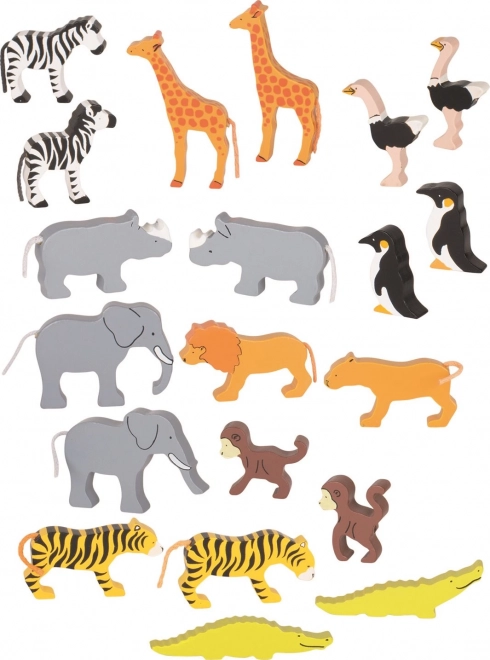 Houten dieren Goki - set van 20 stuks