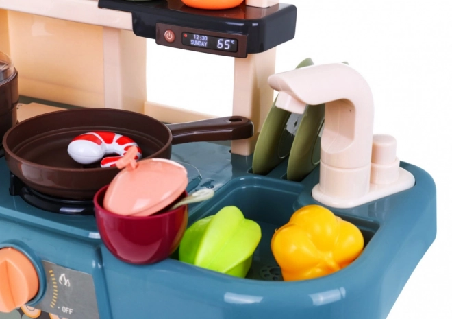 Moderne kinderkeuken met stromend water en 42 accessoires