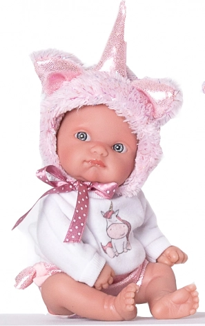 Antonio Juan realistische babypop Eenhoorn roze 21 cm