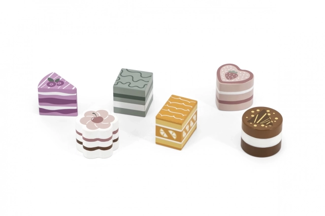 Houten taartjes 6 stuks