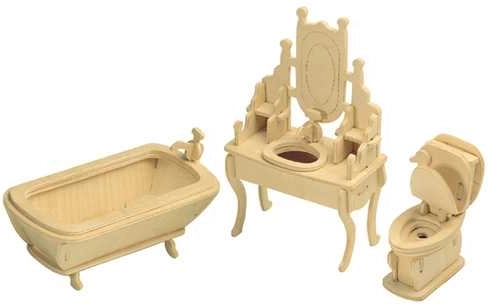 WOODCRAFT houten 3D-puzzel badkamer