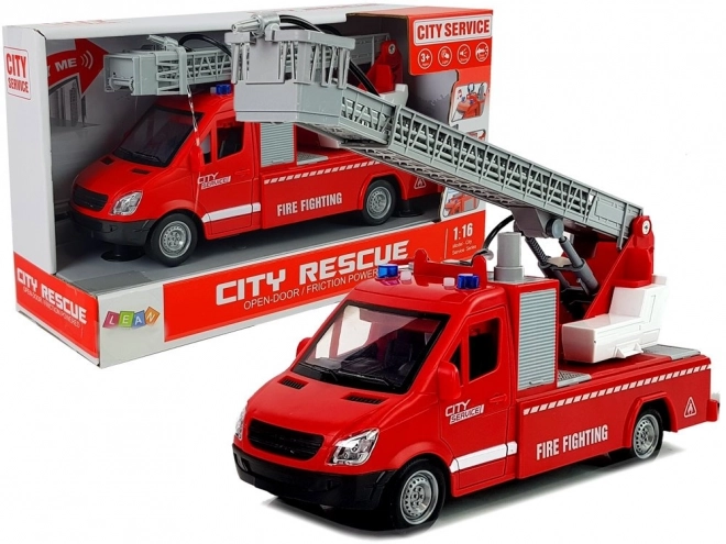 Brandweerwagen met wrijvingsaandrijving 1:16