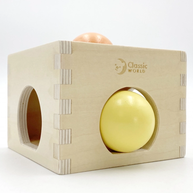 Klassieke houten pastelkleurige educatieve set voor kinderen van 6 tot 12 maanden