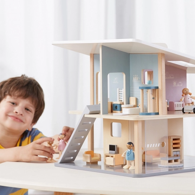 Houten poppen voor het poppenhuis