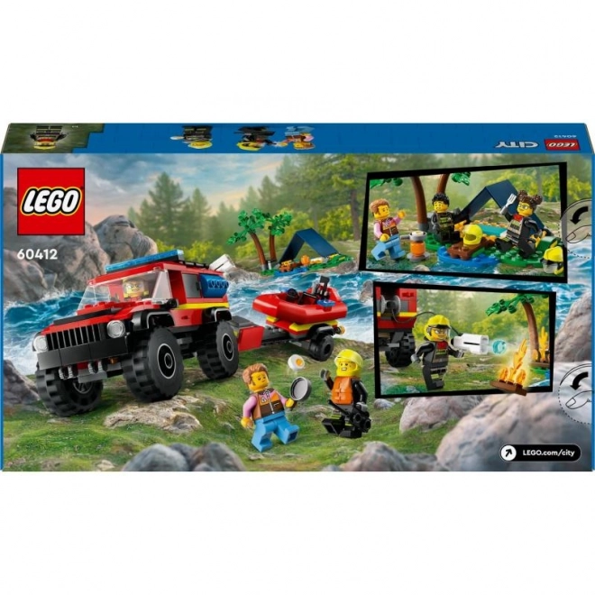 LEGO® City 60412 Brandweerwagen 4x4 en reddingsboot