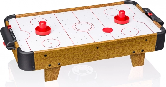 Tafel-airhockey met houten decor