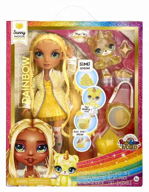 Rainbow High Modepop met diertje - Sunny Madison