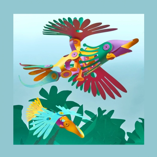 Magnetische speelset Clixo - Tropische vogels - 22 delen