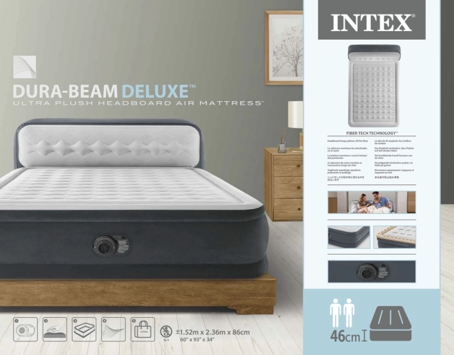 Opblaasbare matras met ingebouwde pomp Intex Deluxe