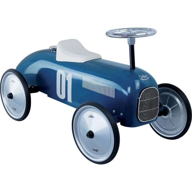 Vintage metalen loopauto blauw