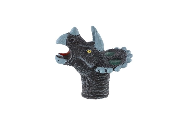 Vingerpop dino's 5 stuks rubber 6cm op kaart 16,5x20cm