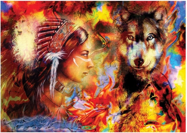 Puzzel Meisje en Wolf 1500 Stukjes