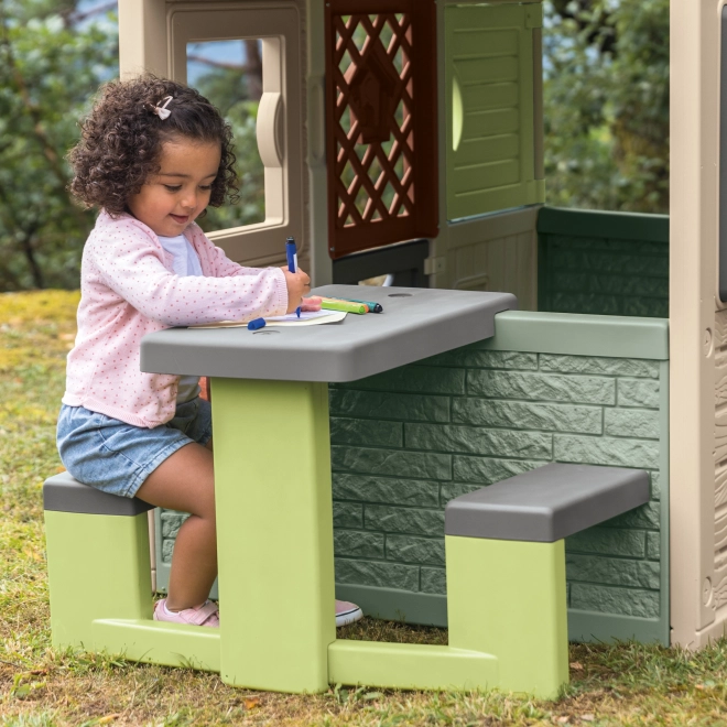 Picknicktafel met bankjes voor kinderhuisjes