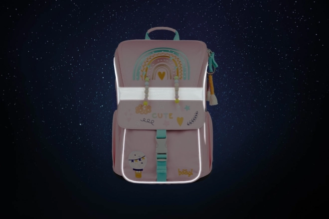 BAAGL Schooltas Zippy Regenboog Roze