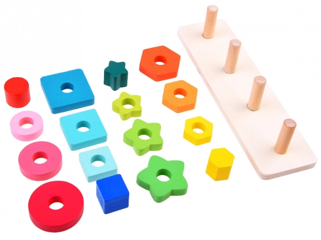Houten logische puzzel kleurrijk