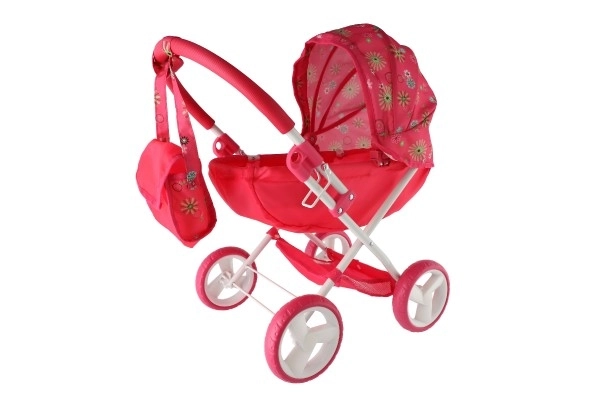 Poppenwagen diepe stoffen 58x35x60cm in doos 34x56x8,5cm