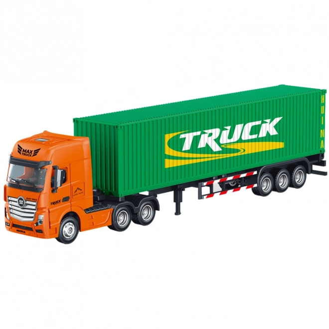 Huina vrachtwagen met containertrailer groen 1:50