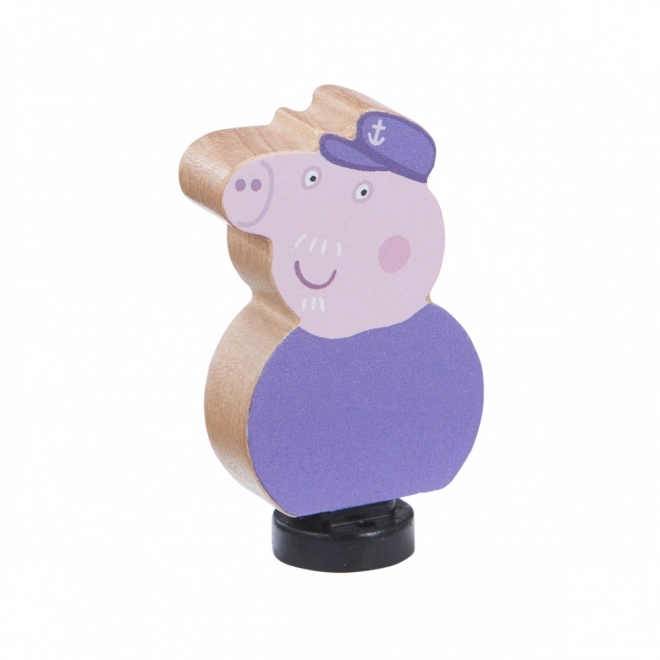 Houten trein Peppa Pig + grootvader figuur