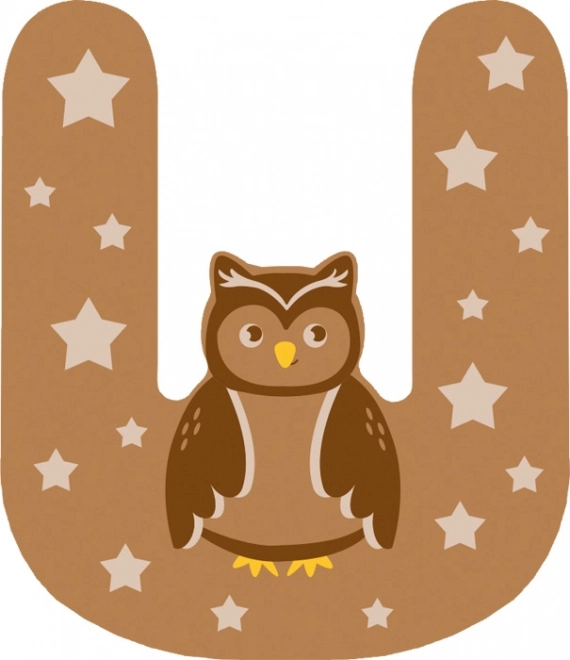 Houten letter U klein voet