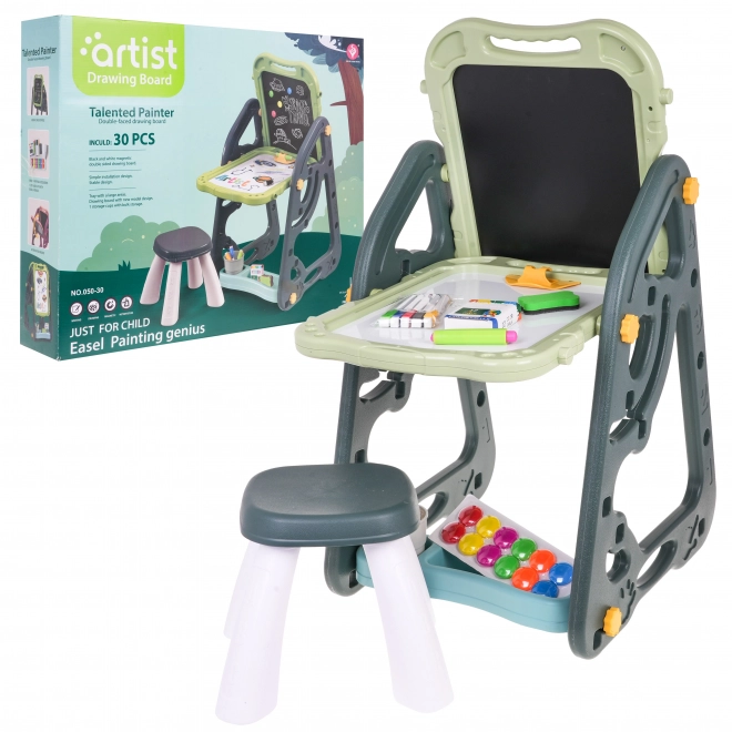 Multifunctioneel bord voor kinderen 3+ met magnetisch bord en stoeltje
