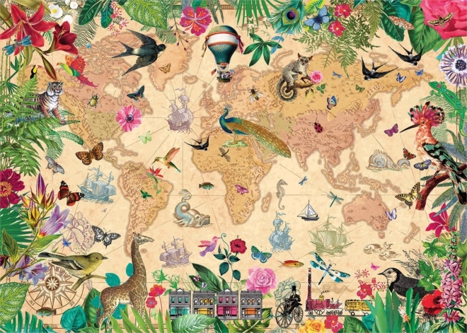 Puzzel Wereld vol leven 1000 stukjes van Gibsons