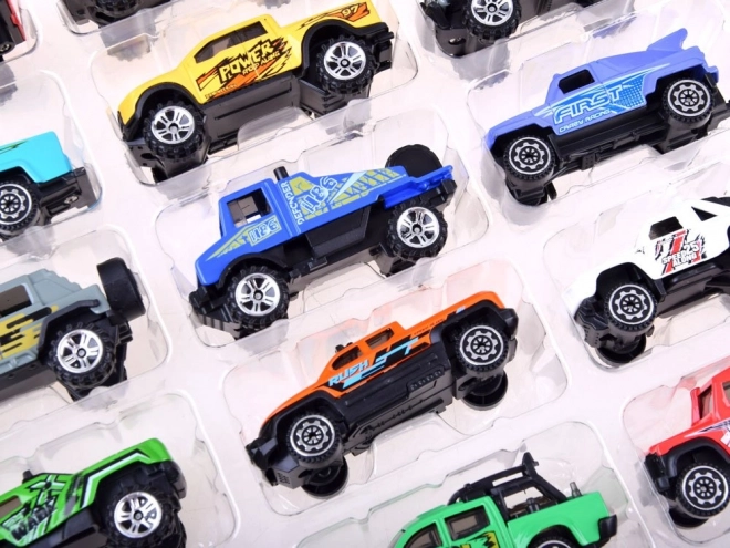 Grote set van 20 metalen autootjes – terreinwagens en pick-ups
