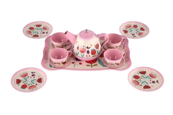 Thee set in koffertin blik 26x19x10,5cm