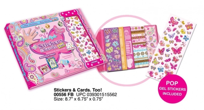 Set stickers en kaarten Vlinders