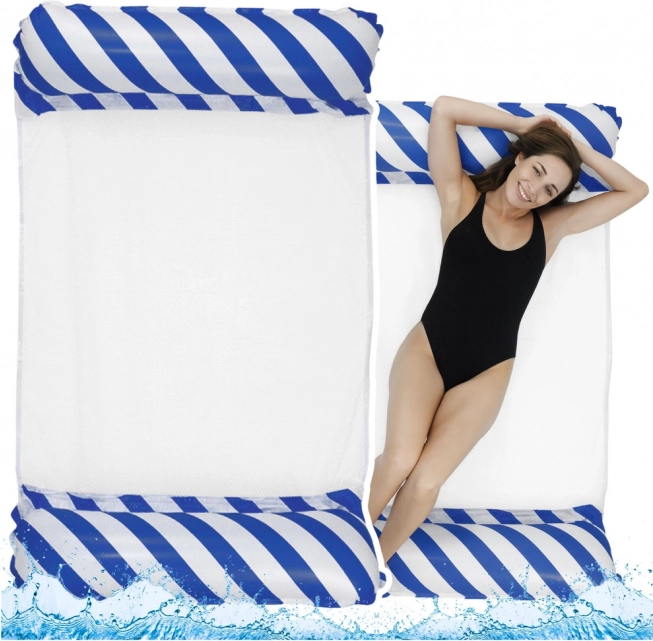 Opblaasbare waterhangmat wit-marine 120x70cm