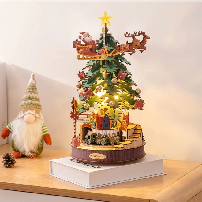 RoboTime 3D houten puzzel muziekdoos Kerstboom