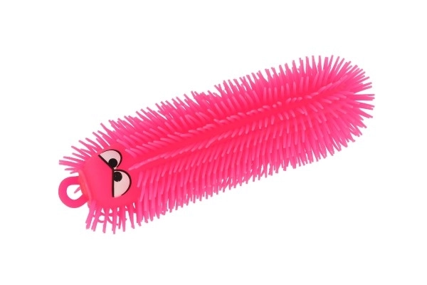 Housenka antistress knijpbare siliconen 30cm op batterijen met licht in 4 kleuren in zak 12 stuks in doos
