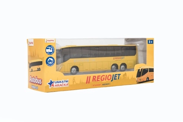 Autobus RegioJet metaal/plastic 18,5 cm met terugtrekmotor in doosje