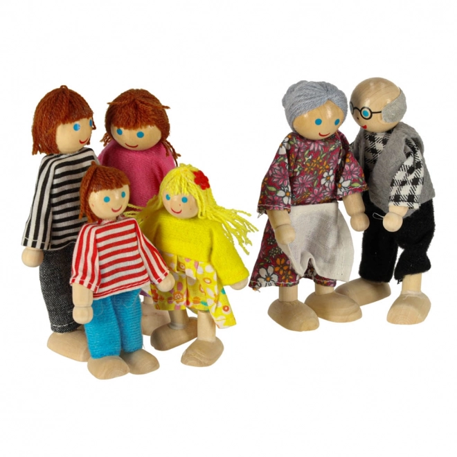 Poppen voor poppenhuis familie 6 stuks