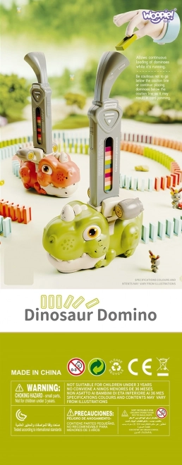Elektrische locomotief dinosaurus met Domino-blokken