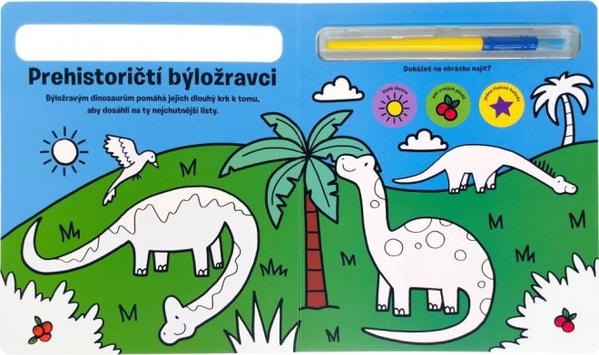 Kleur Mij In! Dinosauriërs - Boek Met Waterkleuring