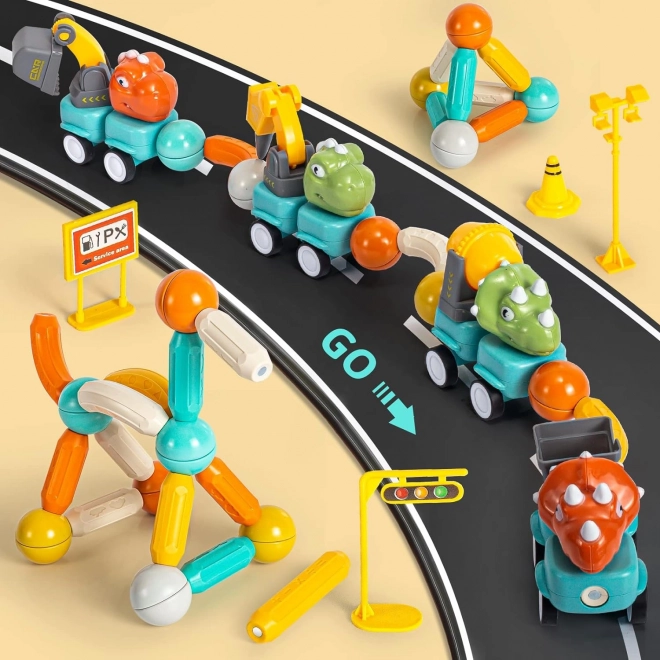 Woopie magnetische blokken dinosaurus constructieset