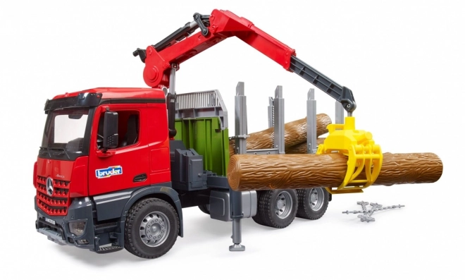 Bruder houttransporter met hydraulische kraan
