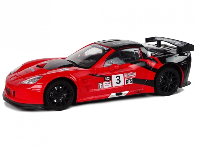 Sportieve race RC auto 1:18 Corvette C6.R rood 2.4G met verlichting