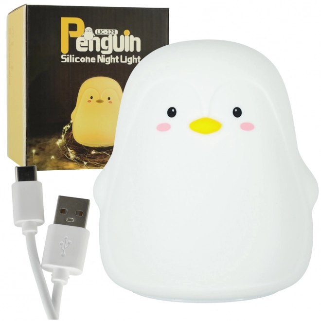 Kinder siliconen LED nachtlampje pinguïn