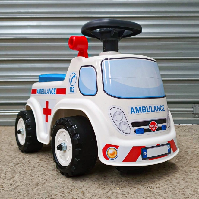 FALK Loopfiets Ambulance met opklapbaar zadel en toeter op het stuur