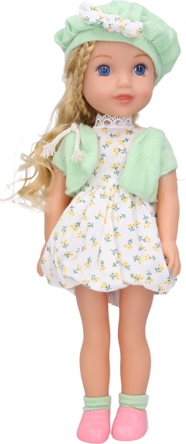 Pop met handtas, muts en geluidseffecten 36 cm