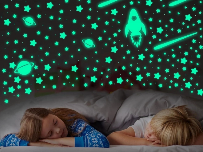 Lichtgevende fluorescerende stickervel sterren