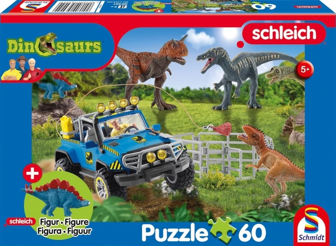 Puzzel SCHMIDT SCHLEICH prehistorische reuzen, 60 stukjes + figuur