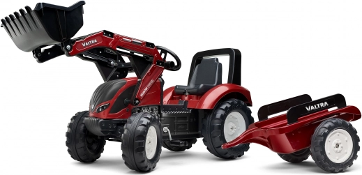 Kindervariant traptractor VALTRA met voorlader en afneembare aanhanger vanaf 3 jaar