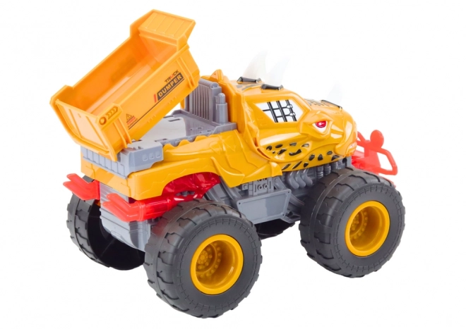 Dinosaurus terreinwagen met frictie-aandrijving oranje